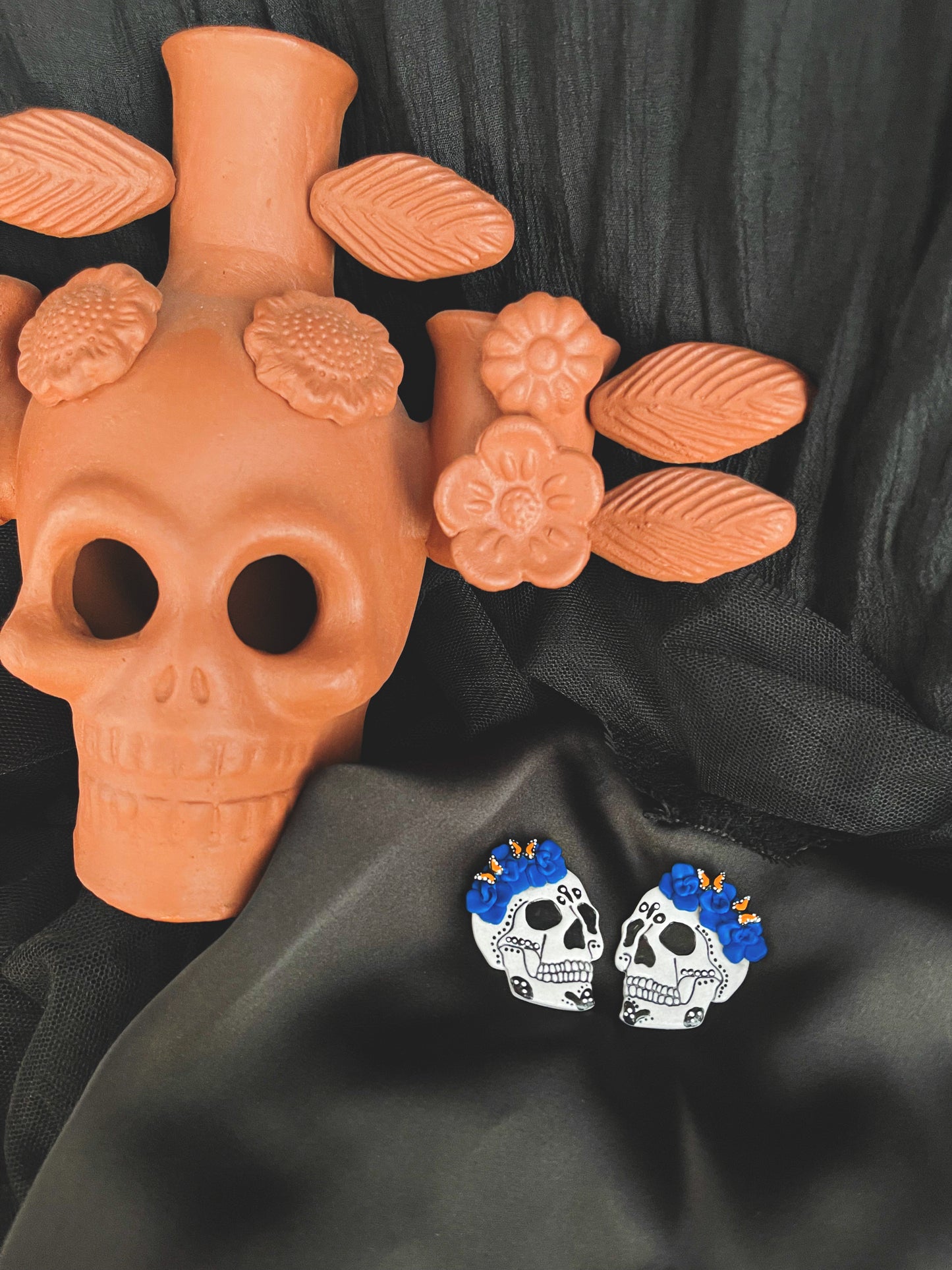 Calavera de Azúcar Azúl-Stud