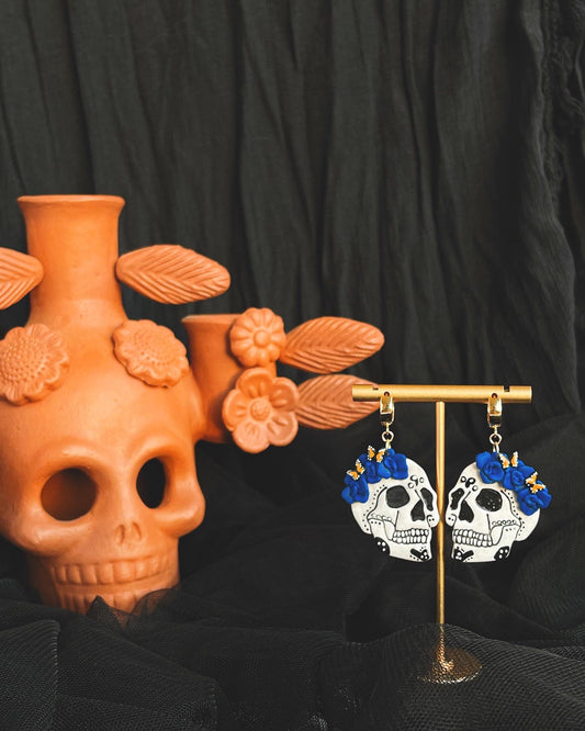 Calavera de Azúcar Azúl-Huggie